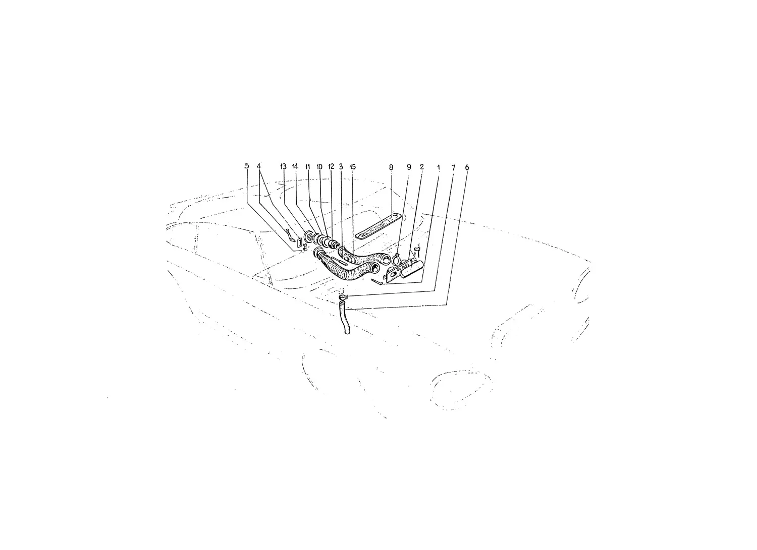 Ferrari 330 GT 2+2 Mk.1 Heating & Ventilation Internal exploded diagram