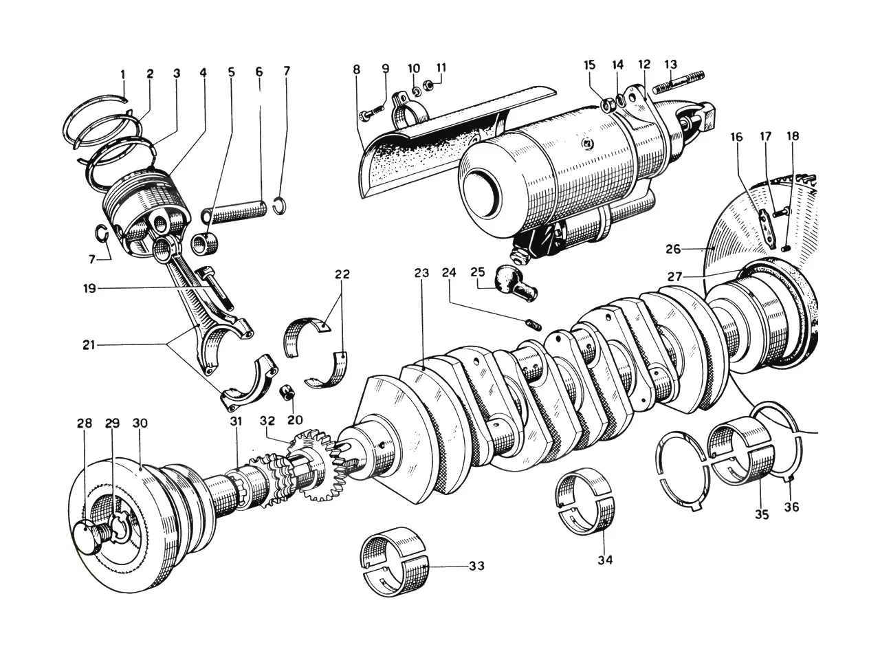 Crankshaft, Connecting Rods & Pistons