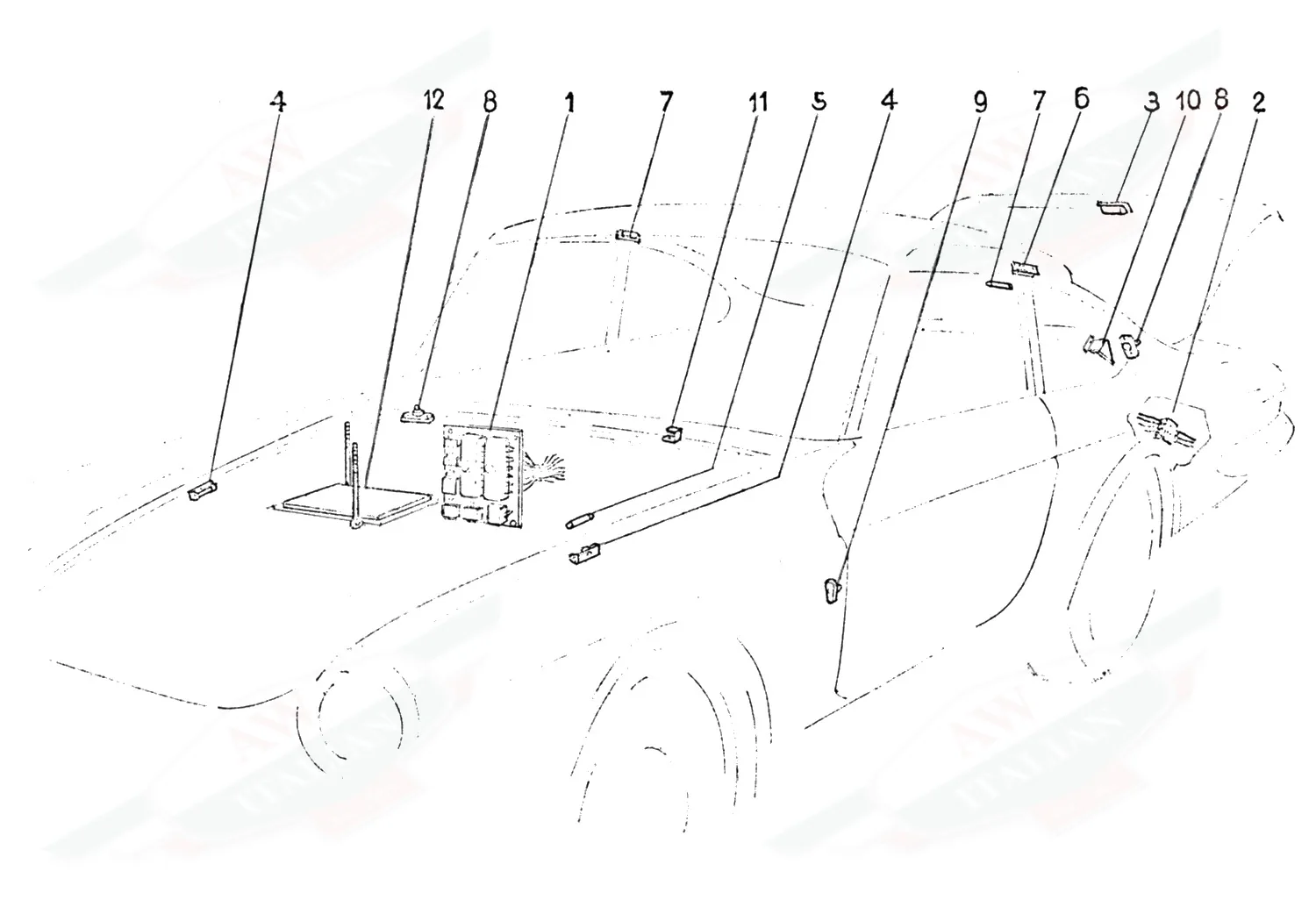 Ferrari 330 GTC System Electrics 330GTC exploded diagram