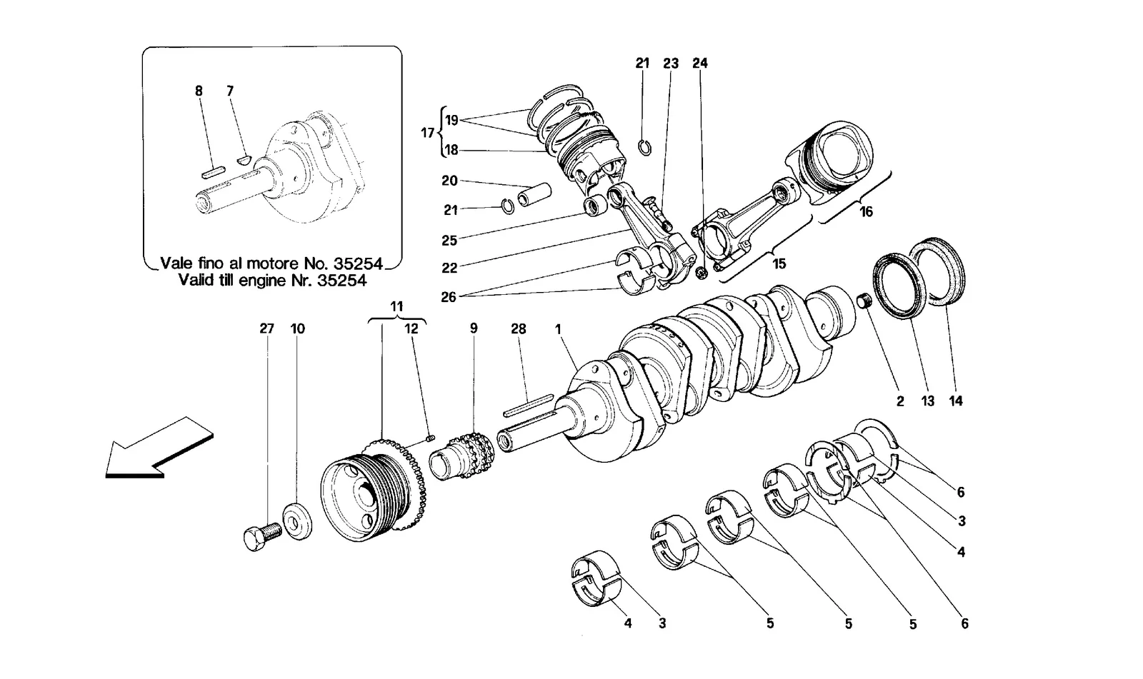 DRIVING SHAFT - CONNECTING RODS AND PISTONS