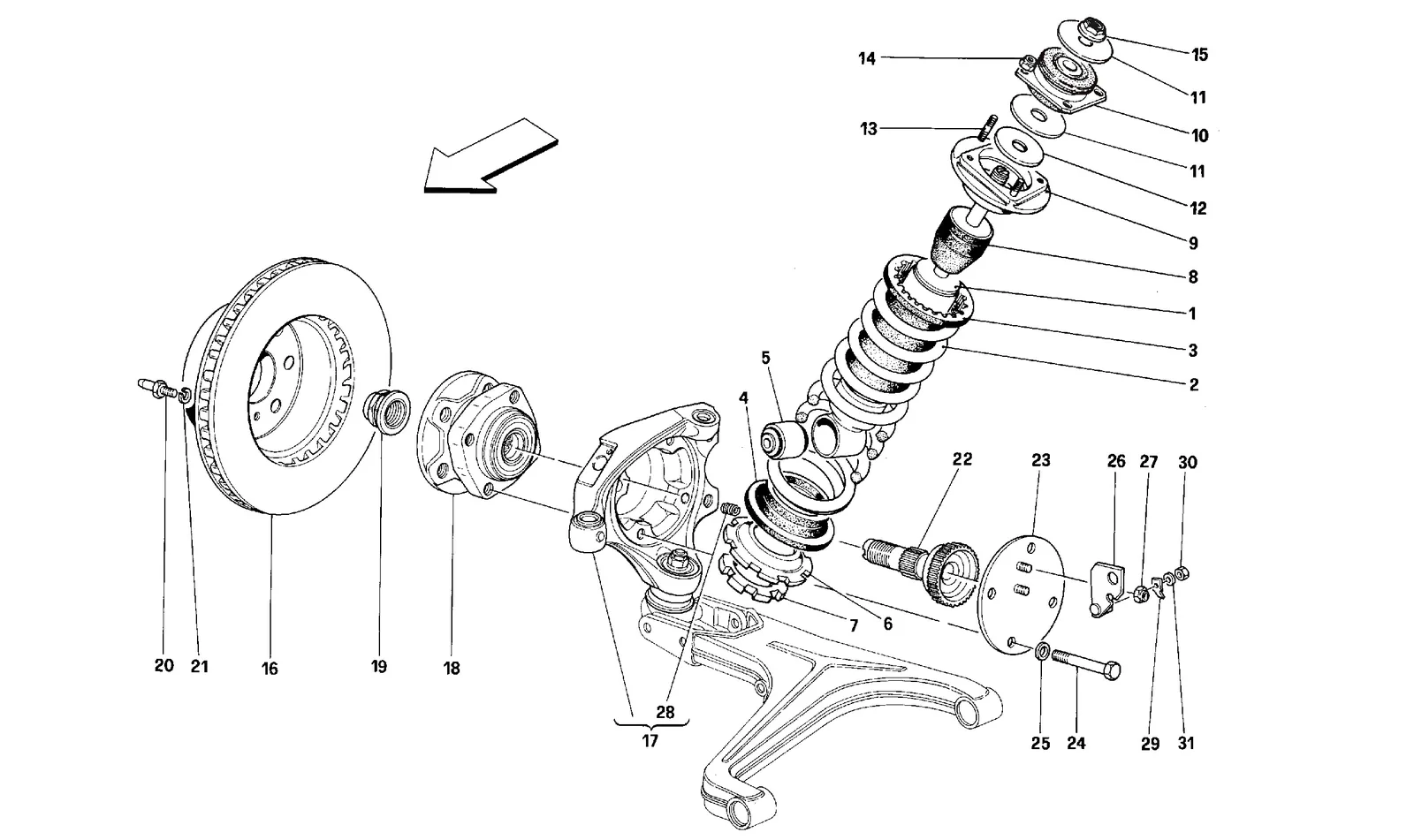 FRONT SUSPENSION - SHOCK ABSORBER AND BRAKE DISC