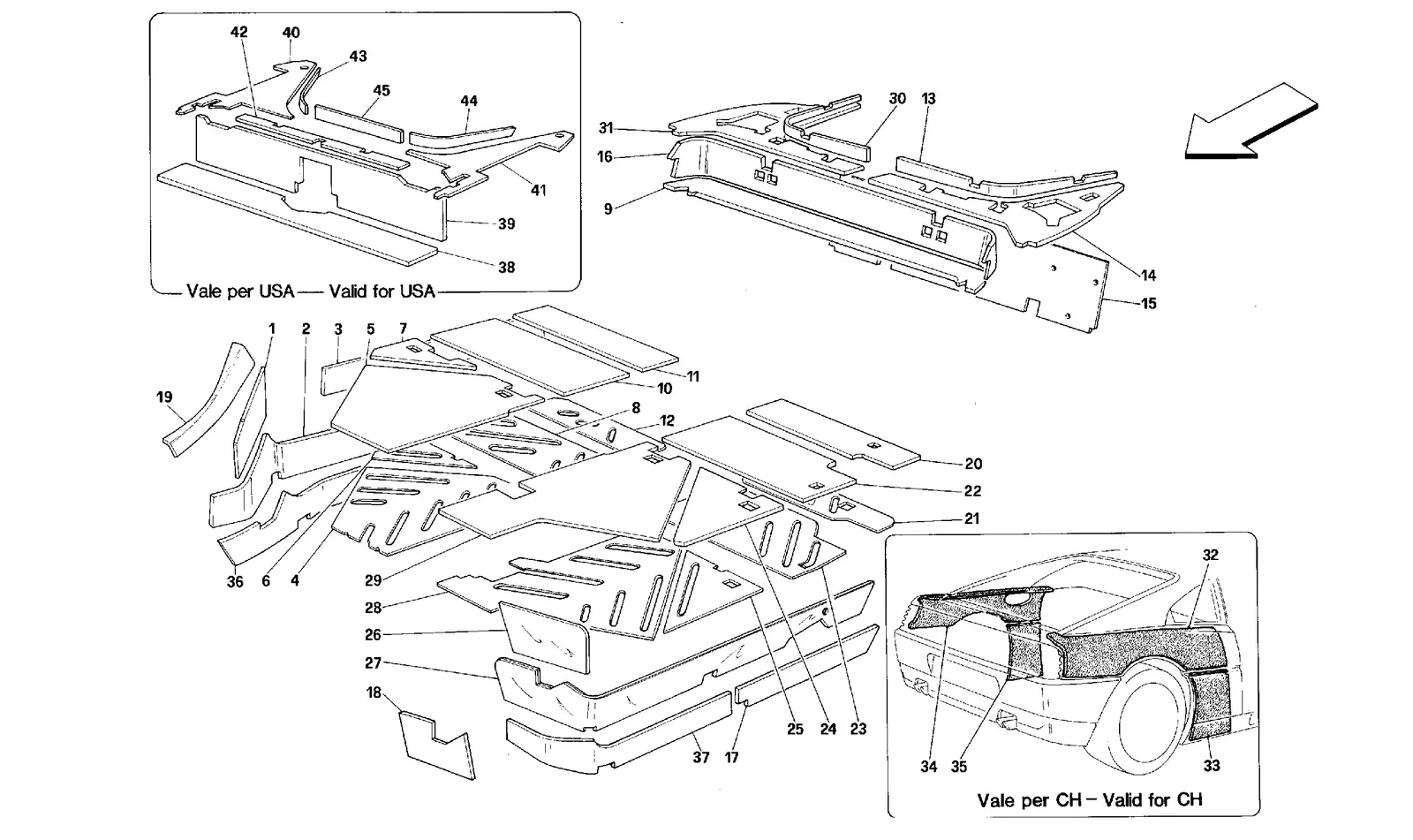 PASSENGERS COMP. INSULATIONS -Valid for GTB/GTS -Valid for USA-