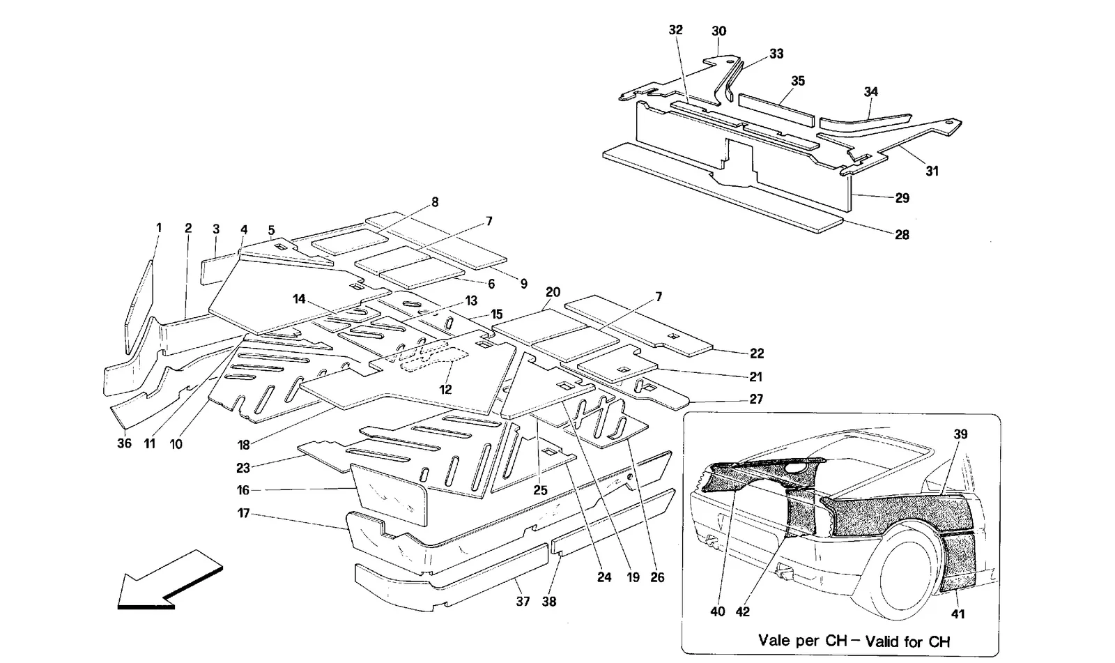 PASSENGERS COMP. INSULATIONS -Valid for Spider - Not for USA-