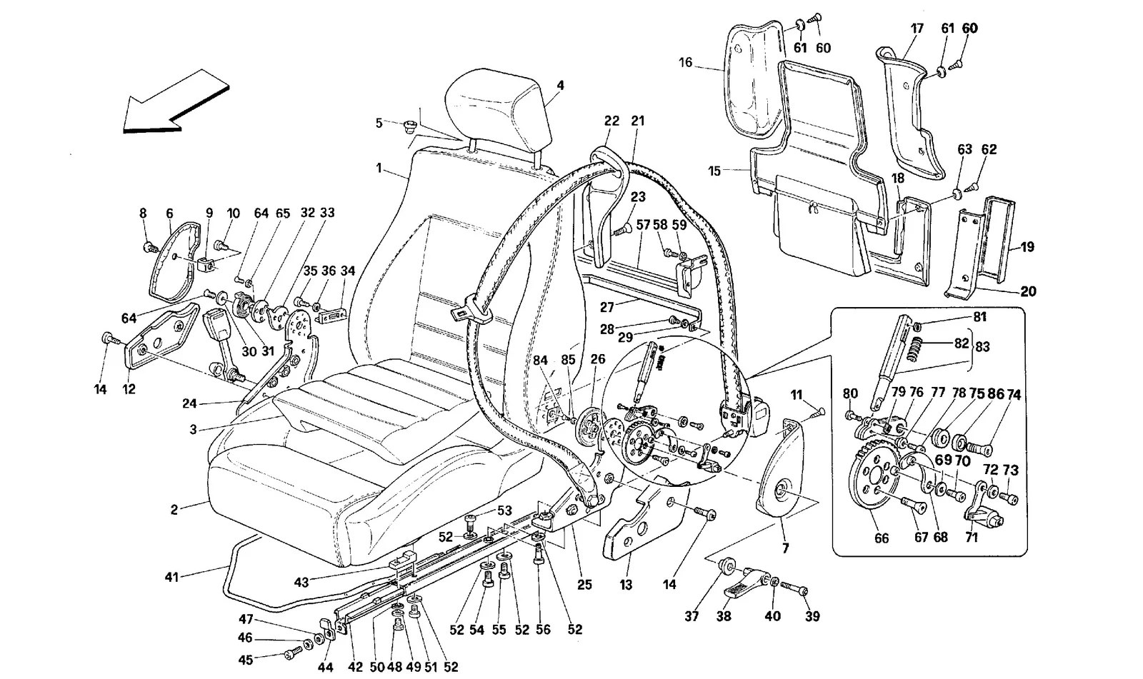 SEATS AND SAFETY BELTS -Valid for Spider - Not for USA-