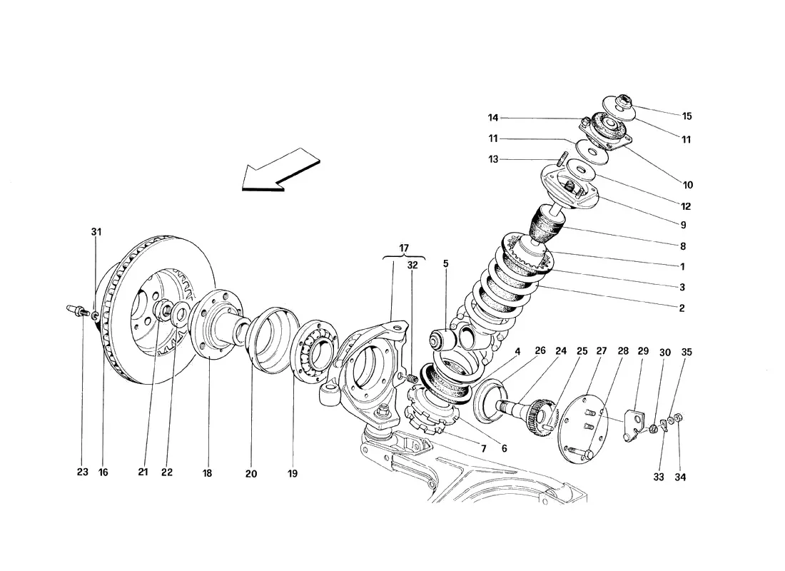 Front Suspension - Shock Absorber And Brake Disc - Valid Till Car Ass. Nr. 8798