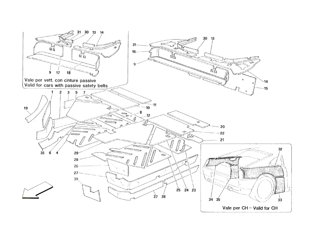 Passengers Compartment Insulations - Valid For Ts - Valid From Car Nr. 94910 Ts And Nr. 94269 Usa Ts