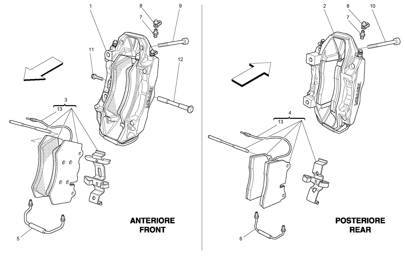 Calipers For Front And Rear Brakes