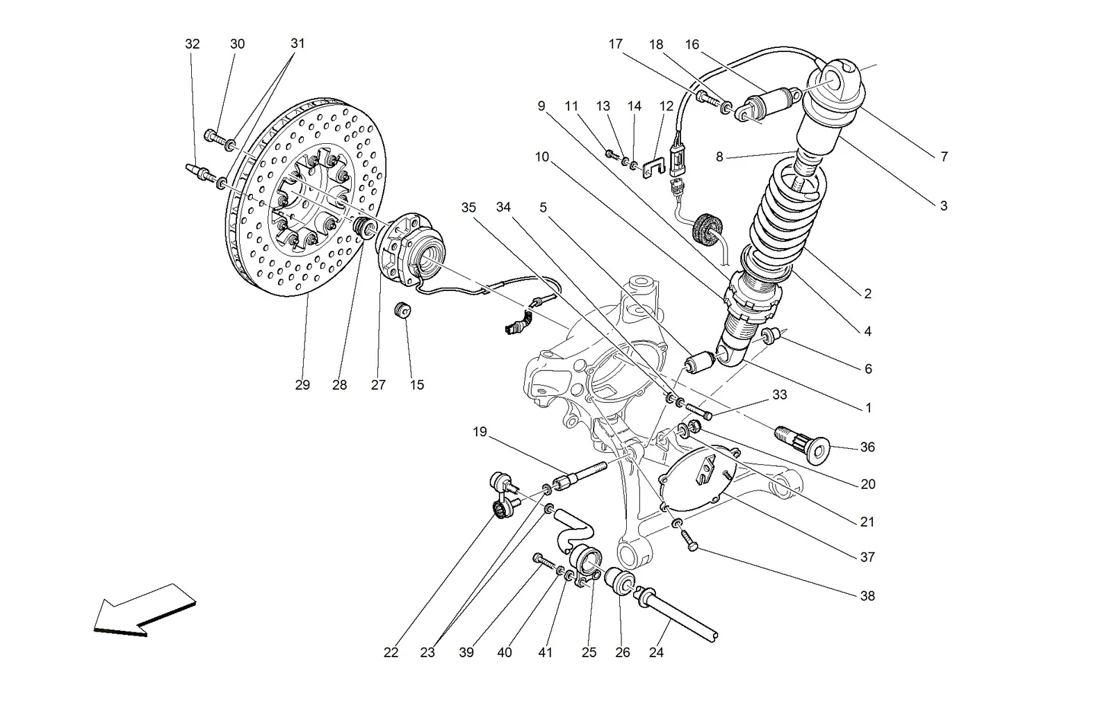 Front Suspension - Shock Absorber And Brake Disc