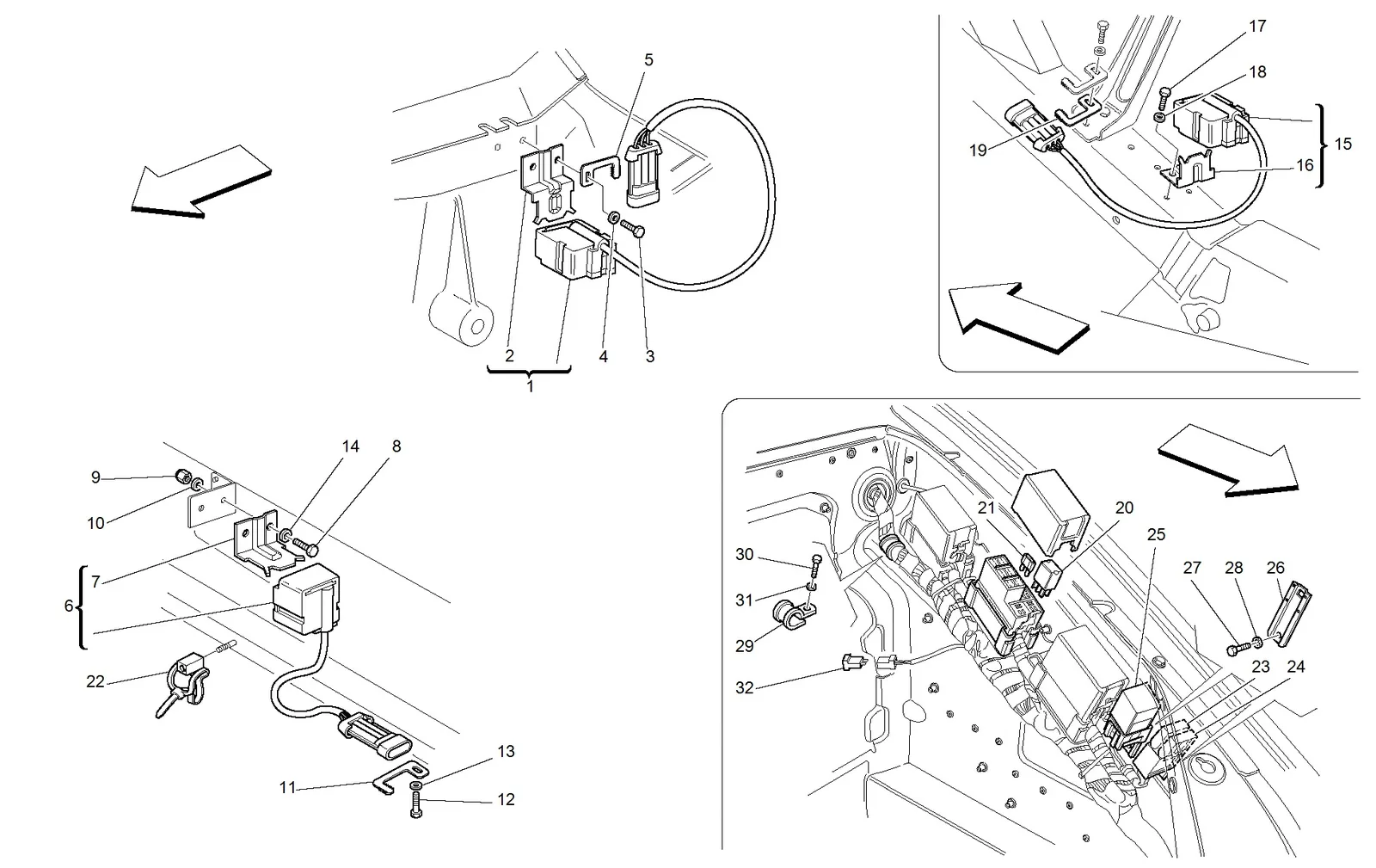 Front And Motor Compartments Electrical Boards And Sensor