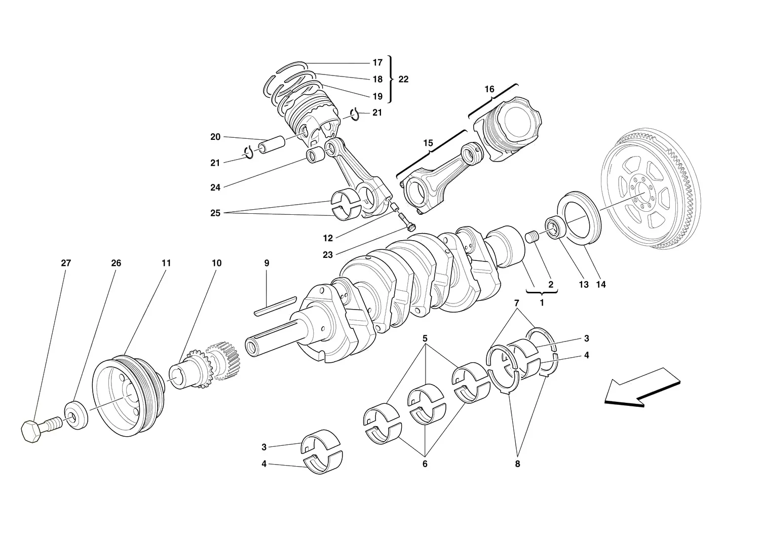 Driving Shaft - Connecting Rods And Pistons