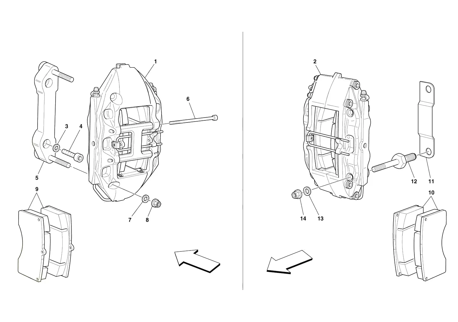 Calipers For Front And Rear Brakes