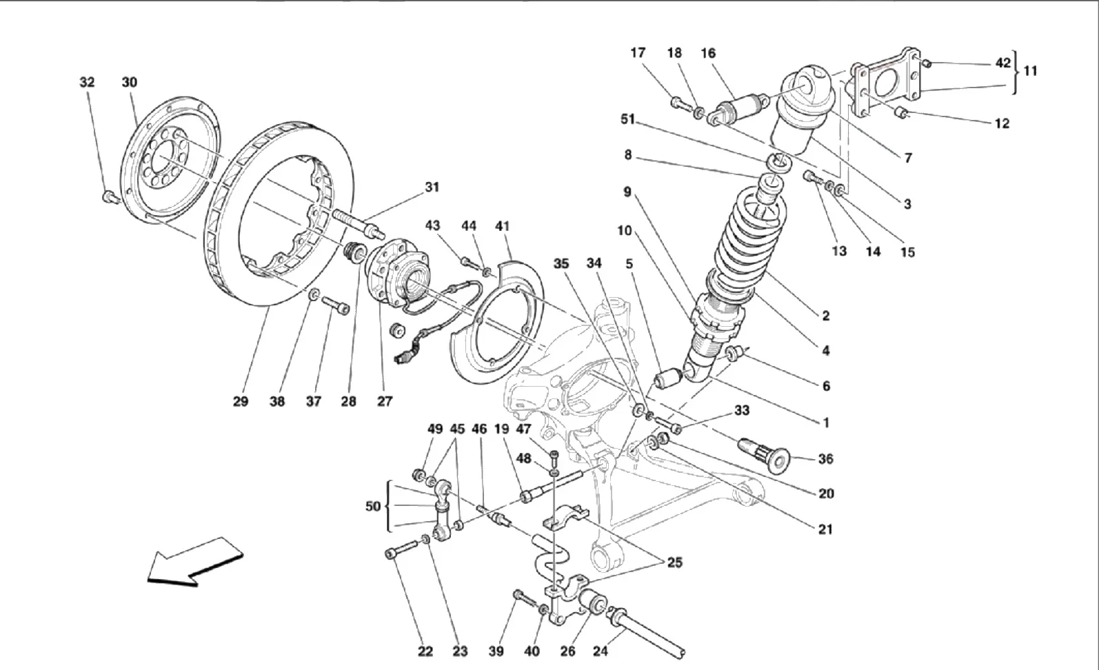 Front Suspension - Shock Absorber And Brake Disc