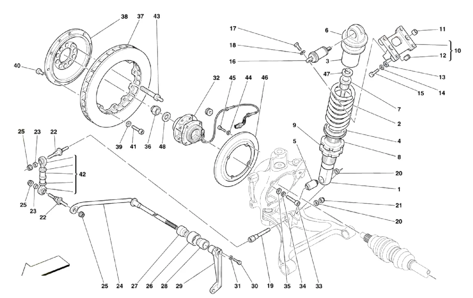 Rear Suspension - Shock Absorber And Brake Disc