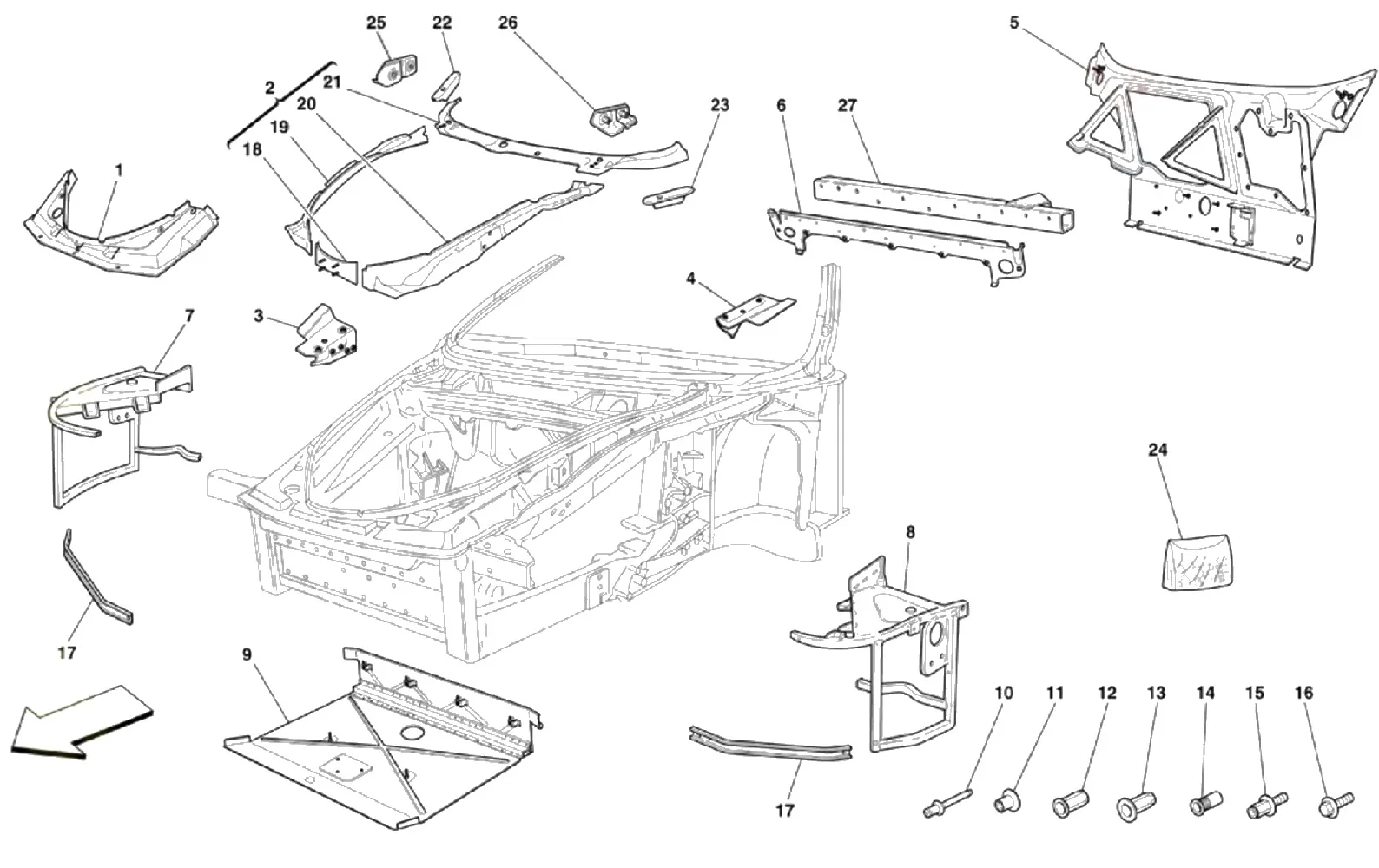 Frame - Complete Front Part Structures And Plates