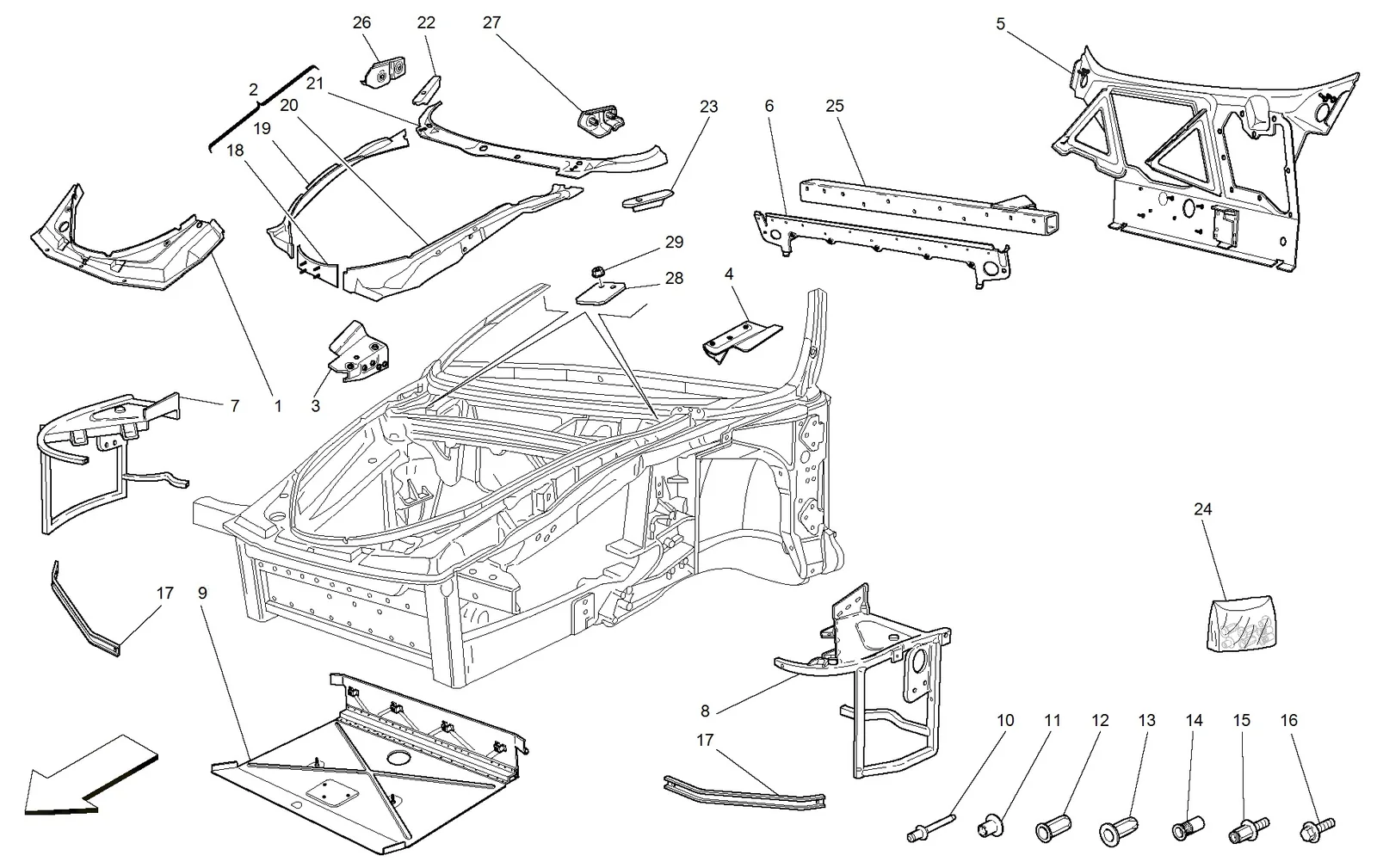 Frame - Complete Front Part Structures And Plates