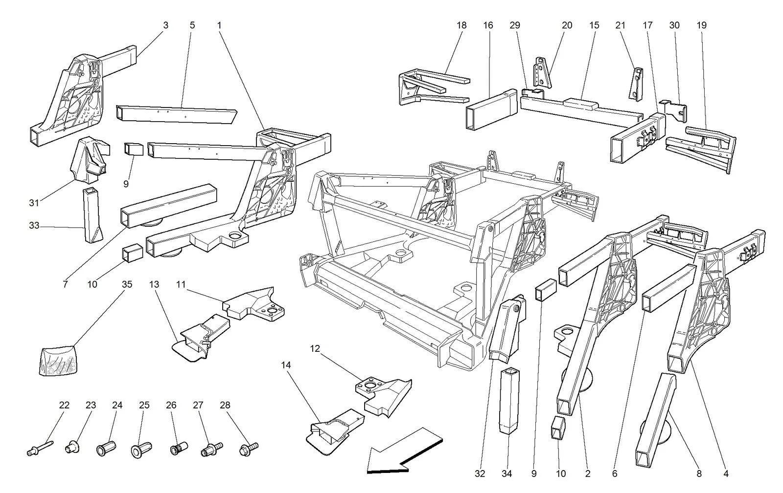 Frame - Rear Elements Sub-Groups