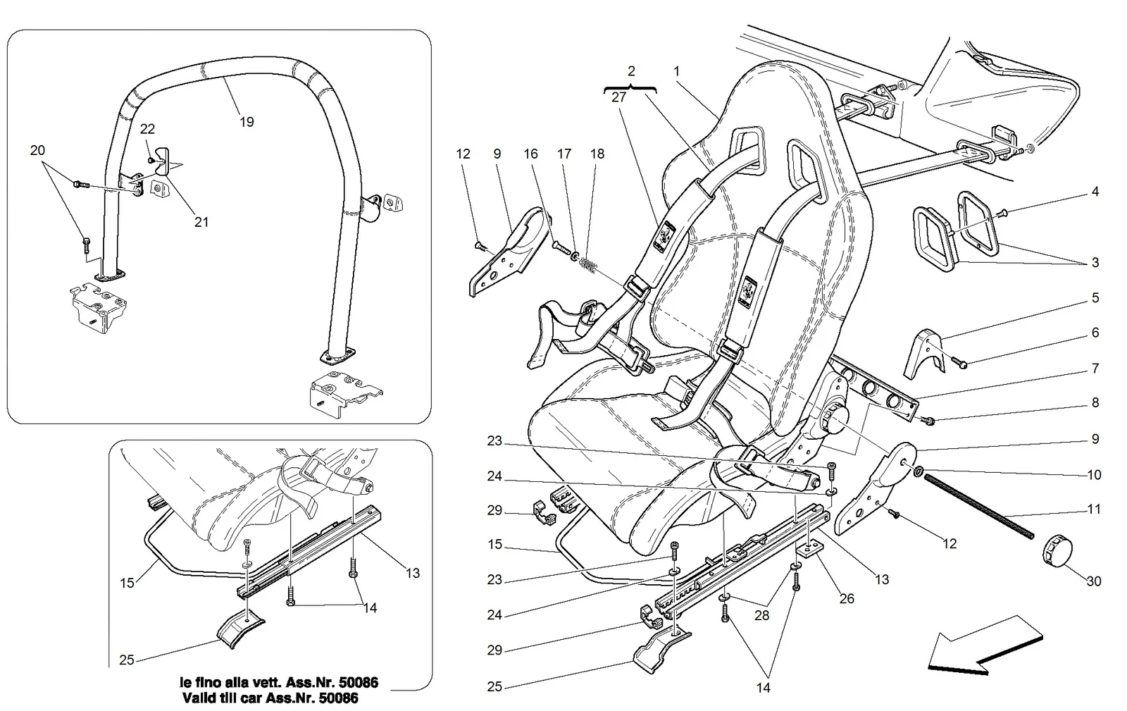 Racing Seat-4 Point Belts-Roll Bar