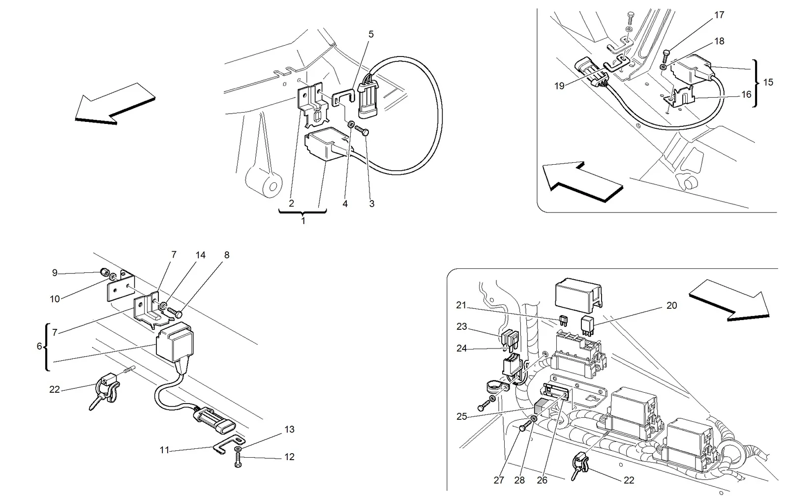 Front And Motor Compartments Electrical Boards And Sensor
