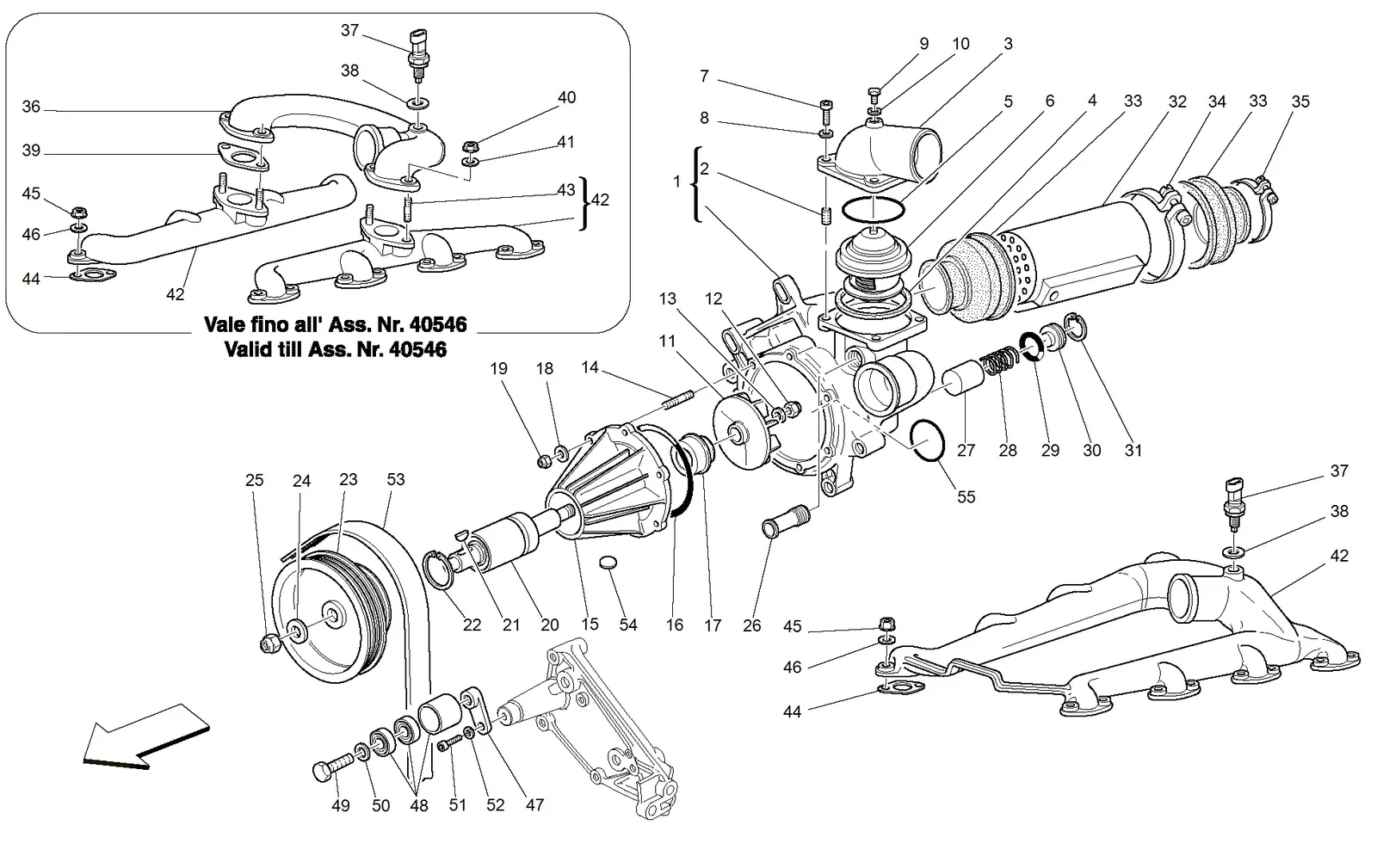Water Pump And Oil/Water Heat Exchanger