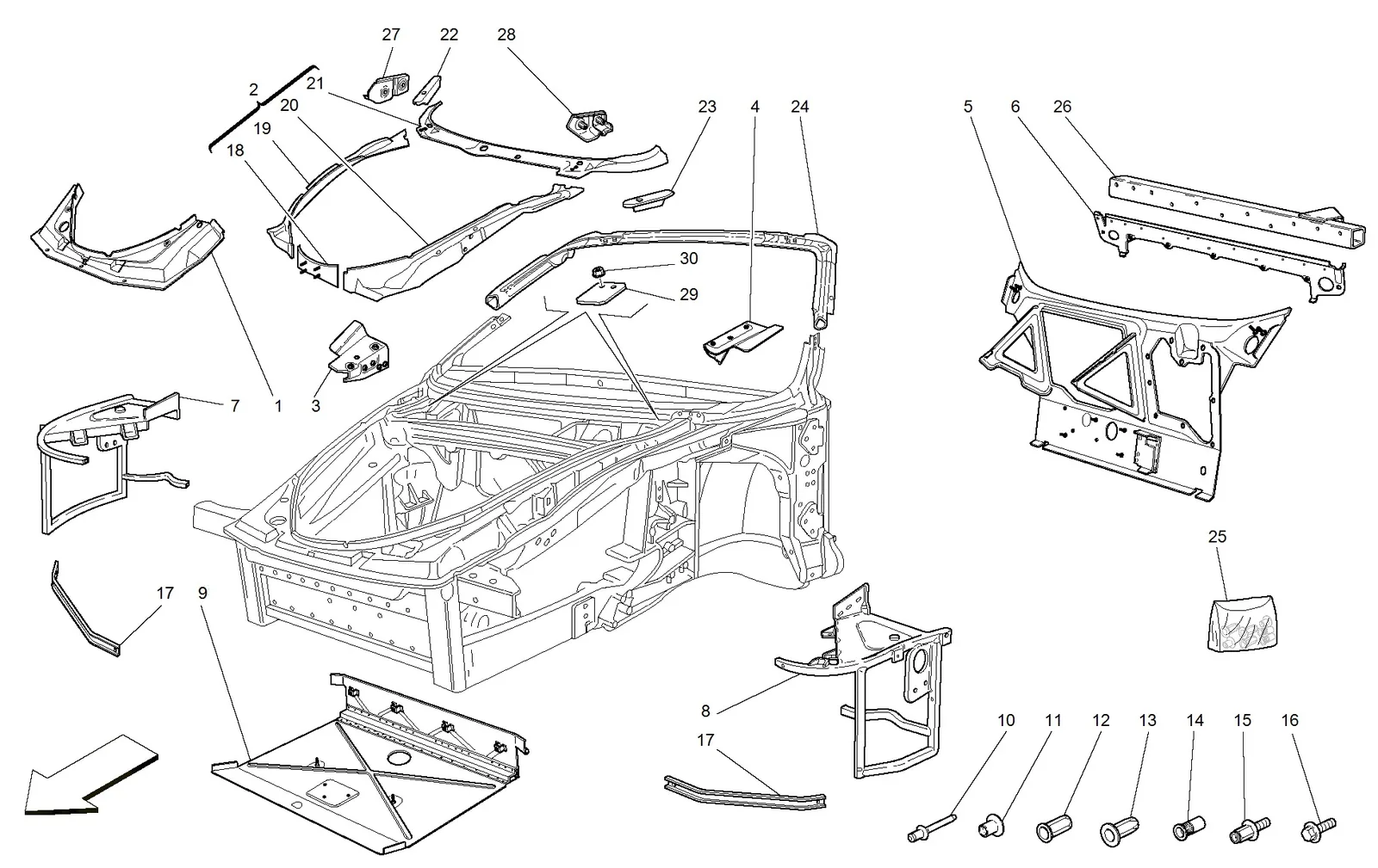 Frame - Complete Front Part Structures And Plates
