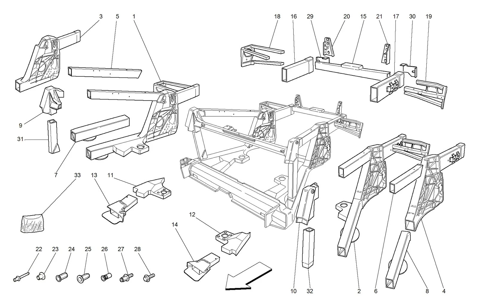 Frame - Rear Elements Sub-Groups