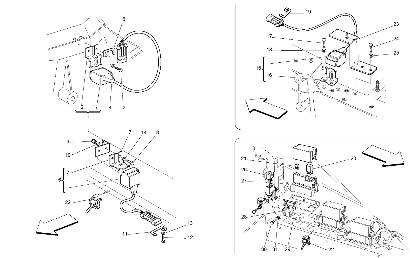 Front And Motor Compartments Electrical Boards And Sensor