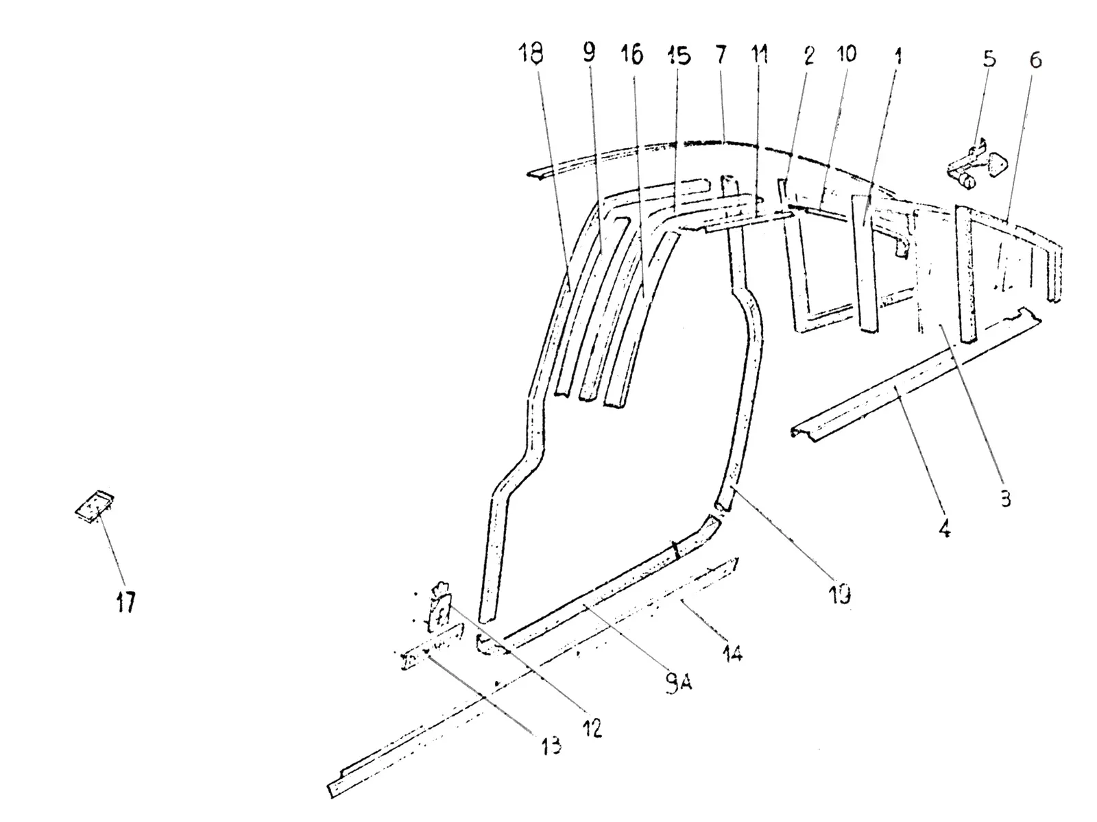 Rear Side Windows & Trim Components (Early)