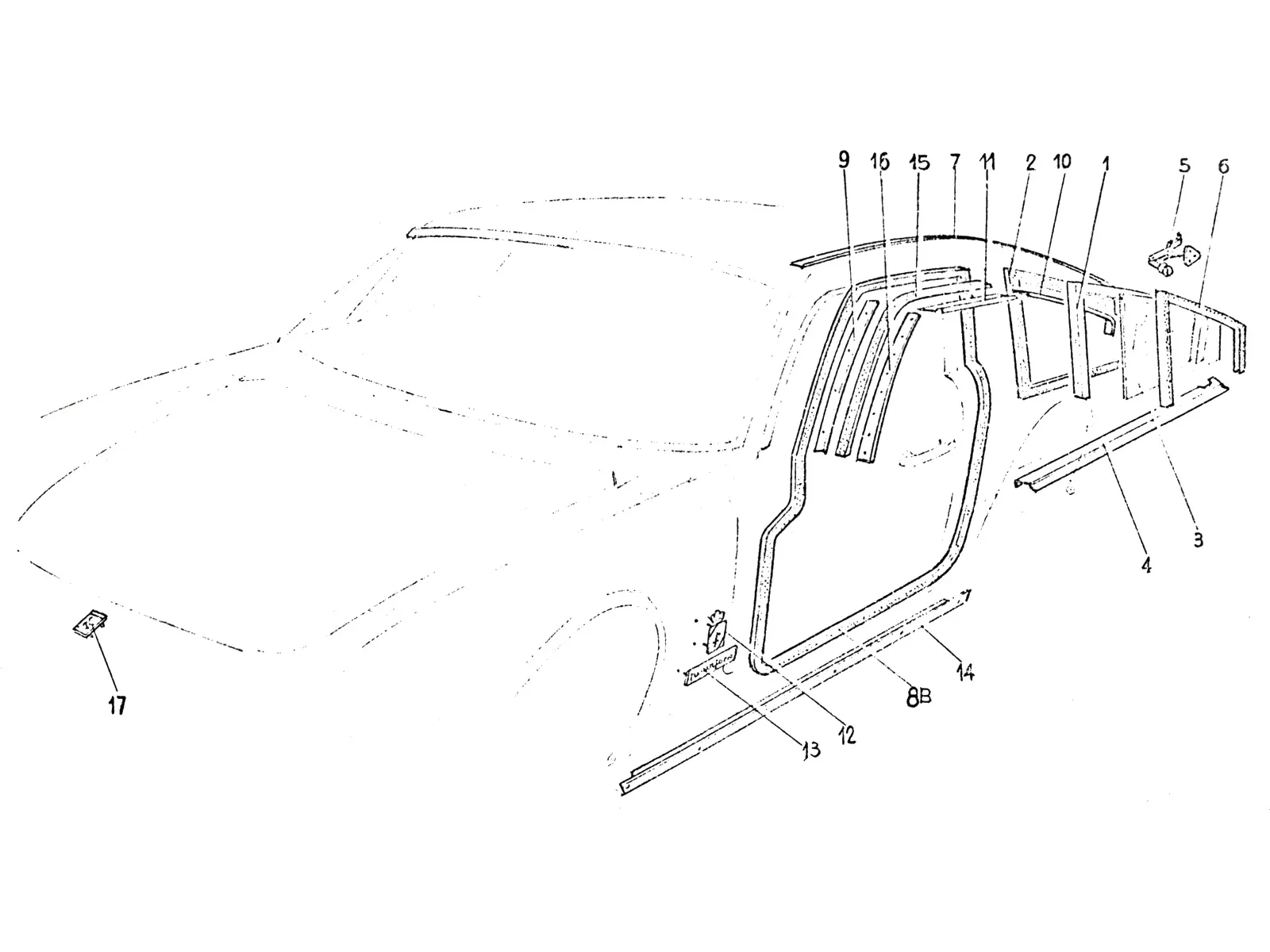 Rear Side Windows And Trim Components (Late)