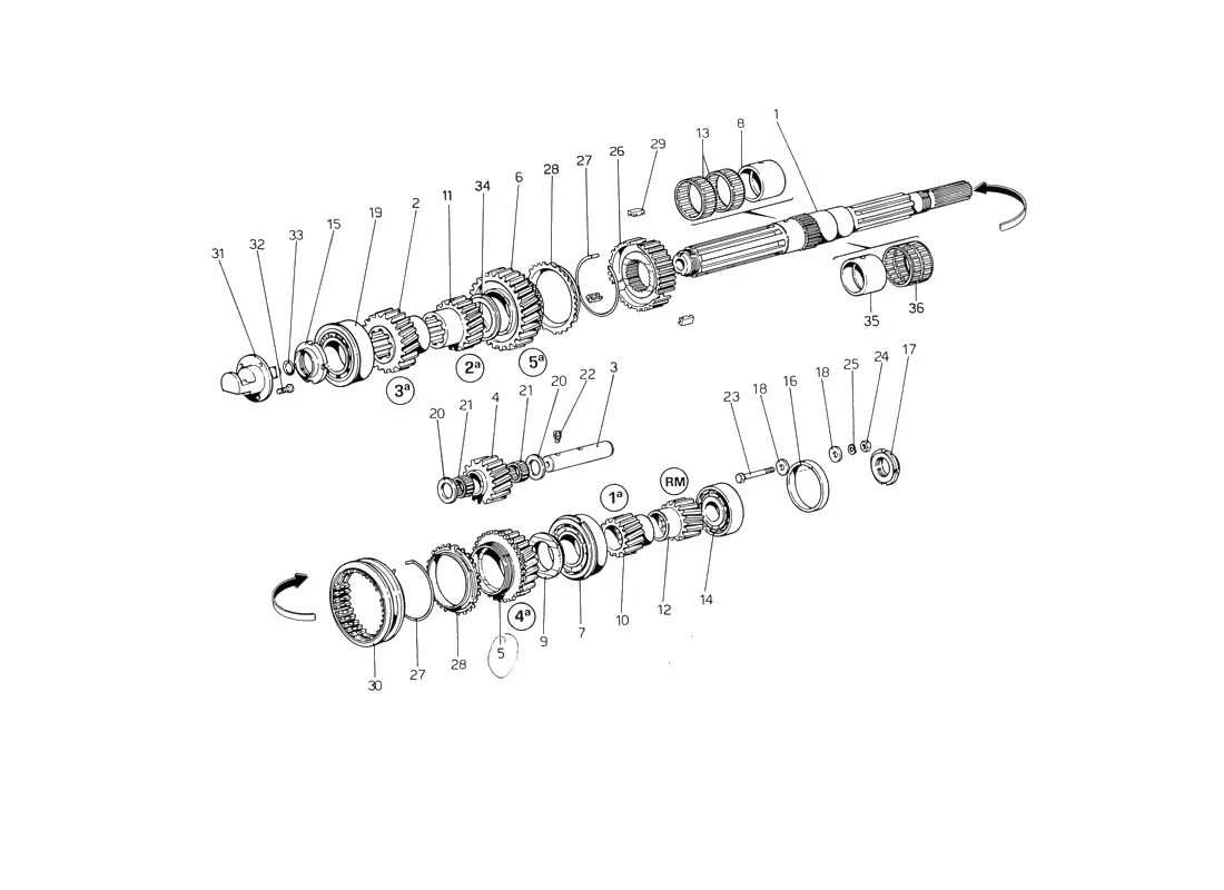 Main Shaft Gears (From Car No. 17543)