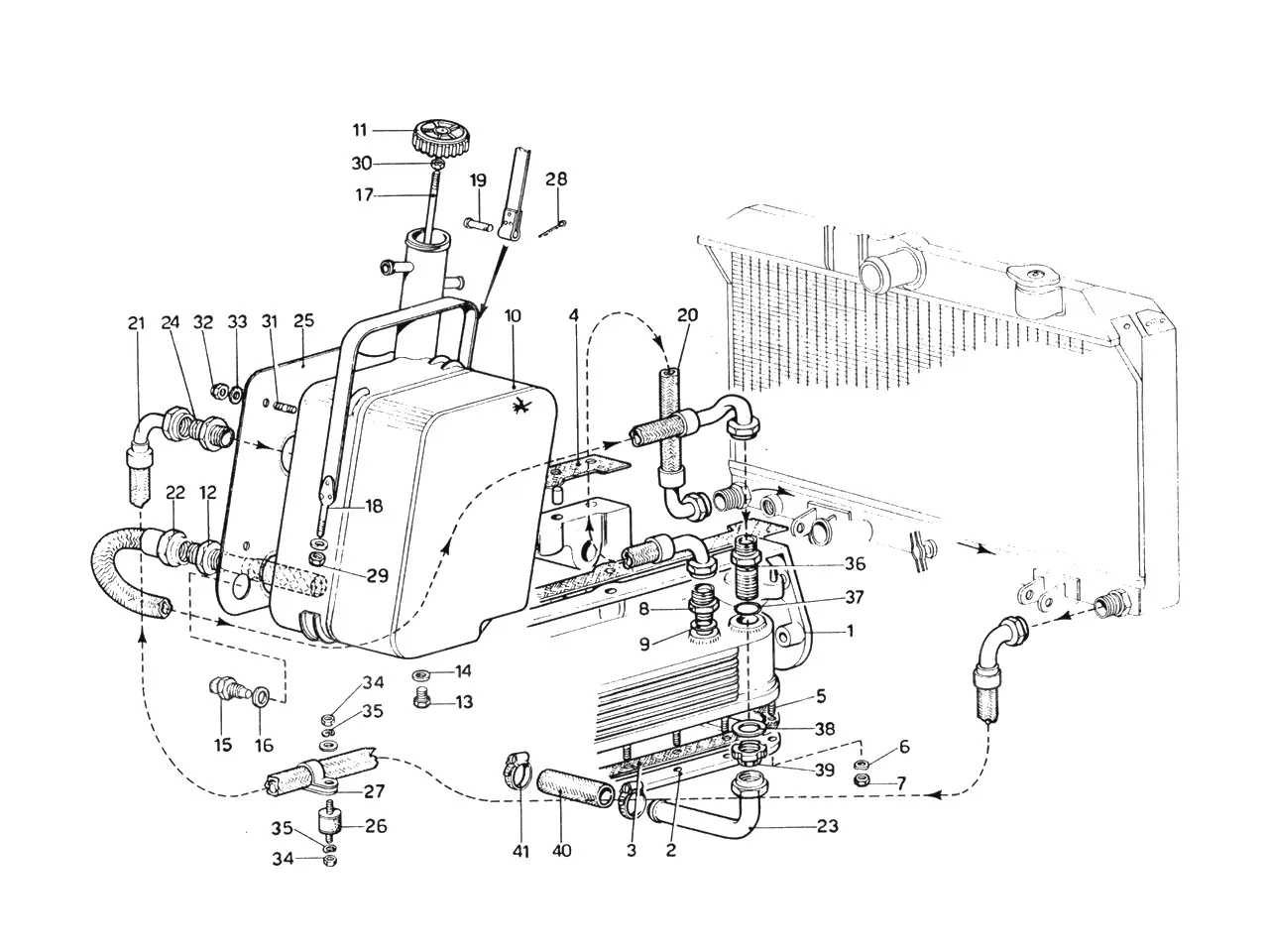 Ferrari 365 GTB4 (Daytona) Oil Sump & Oil Tank exploded diagram