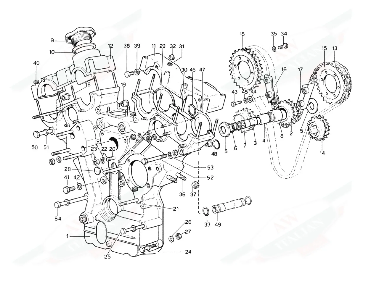 Ferrari 365 GTB4 (Daytona) Timing exploded diagram