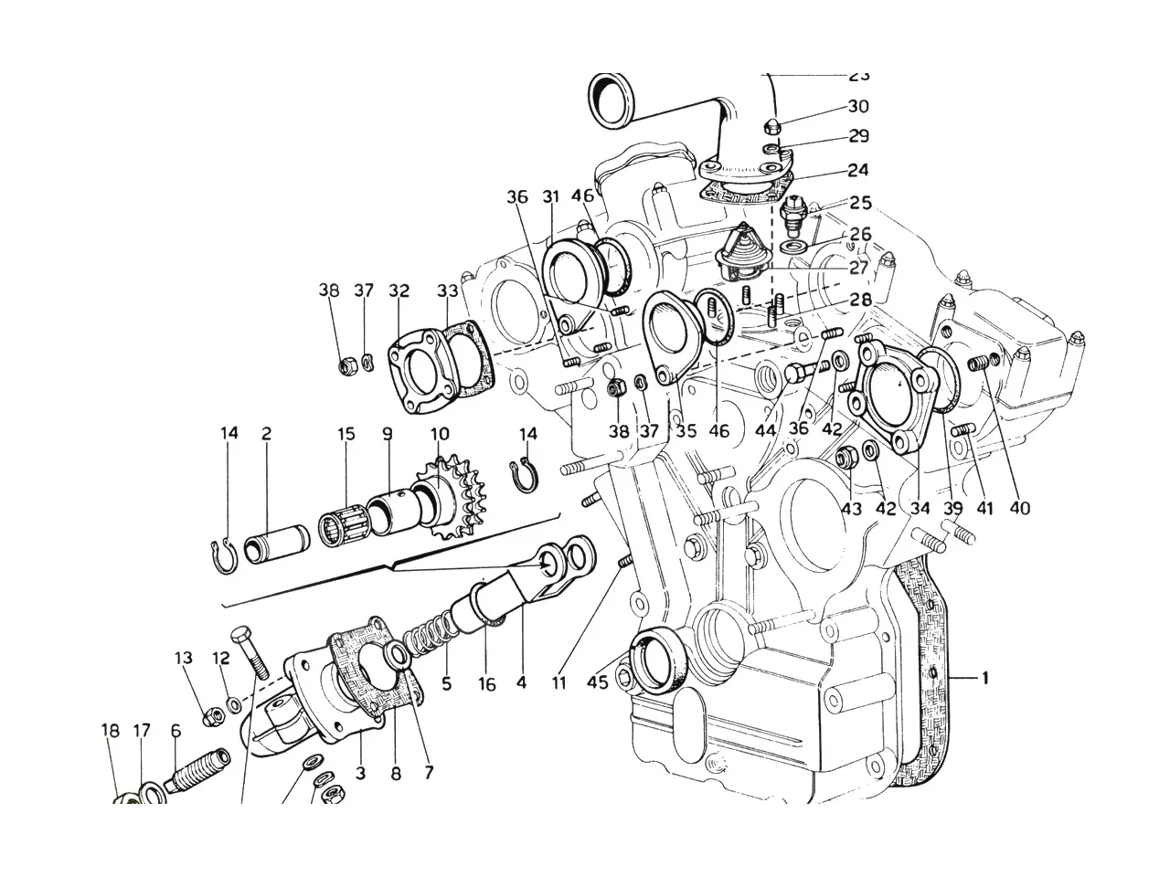 Ferrari 365 GTB4 (Daytona) Timing exploded diagram
