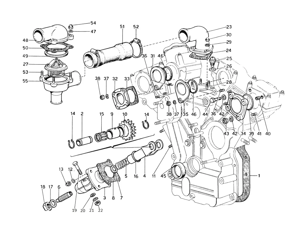 Ferrari 365 GTB4 (Daytona) Timing  (1974 Revision - Cars With Air Pollution System) exploded diagram