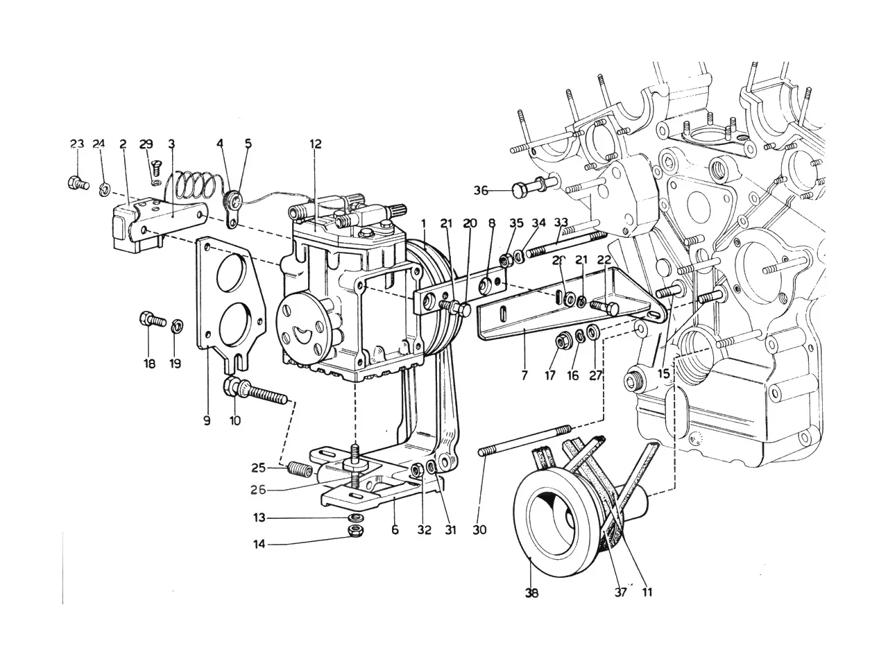 Ferrari 365 GTB4 (Daytona) Air Conditioning exploded diagram