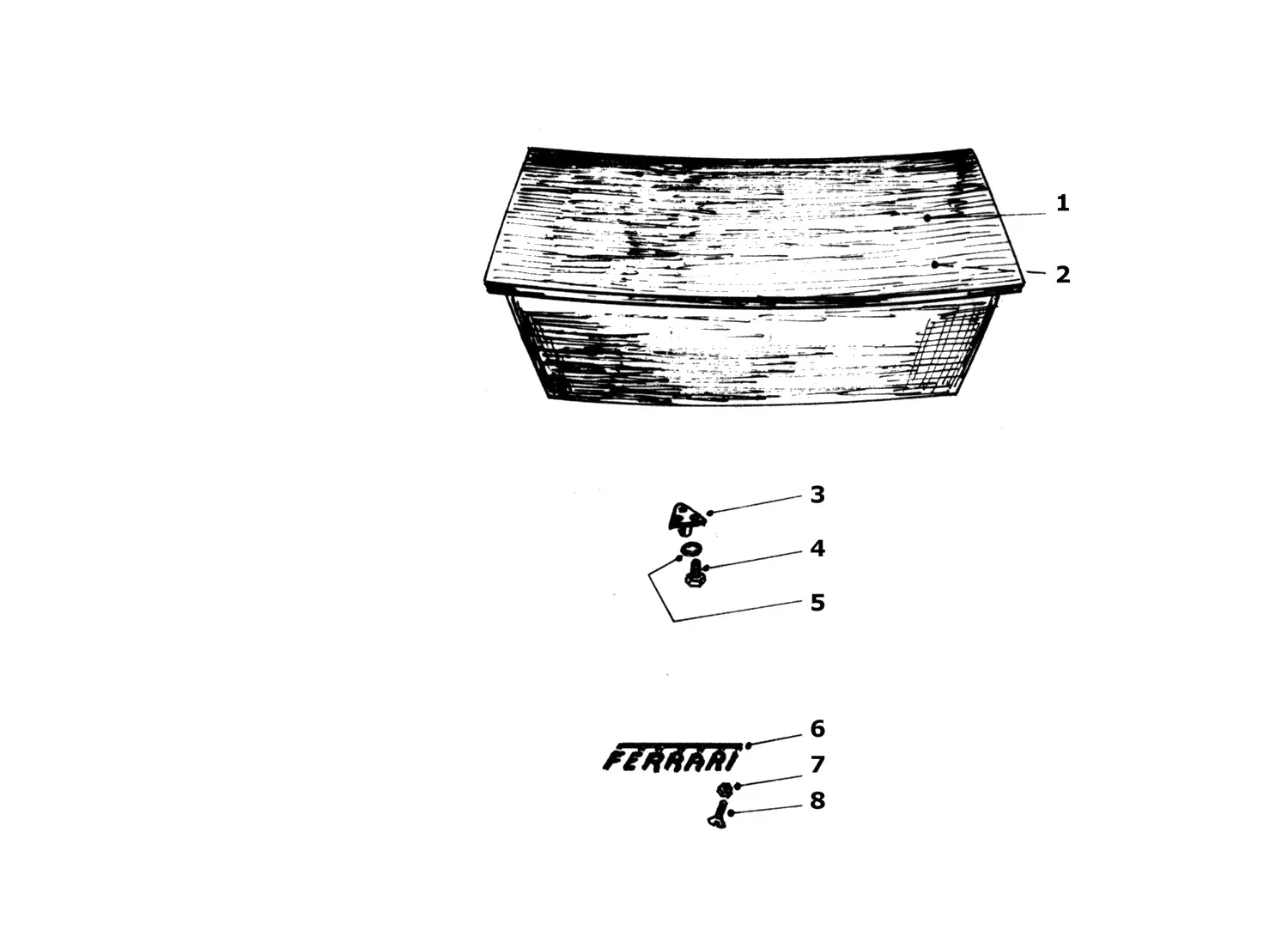 Ferrari 365 GTB4 (Daytona) Boot/Trunk Components exploded diagram