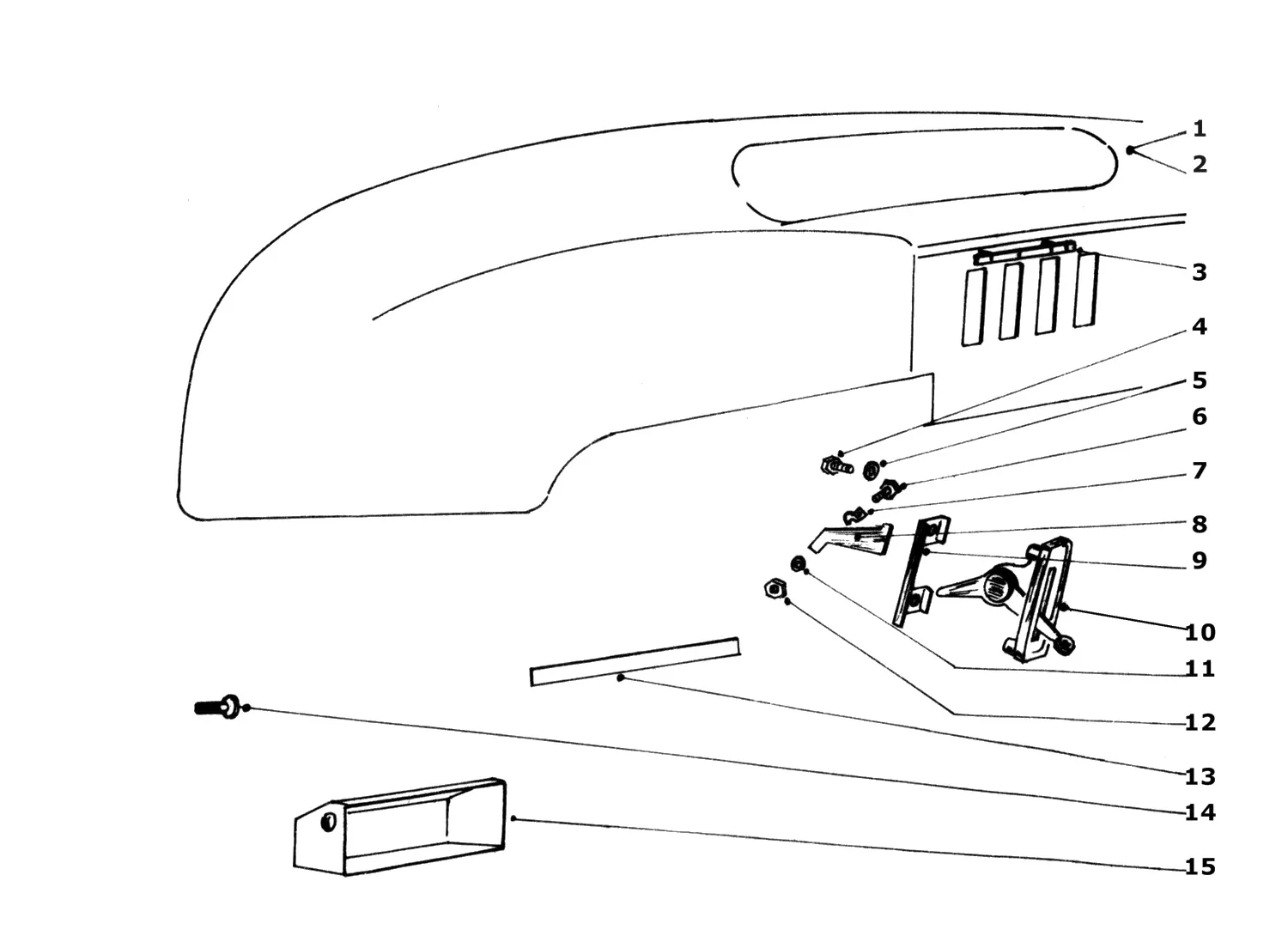 Ferrari 365 GTB4 (Daytona) Dashboard & Instruments exploded diagram