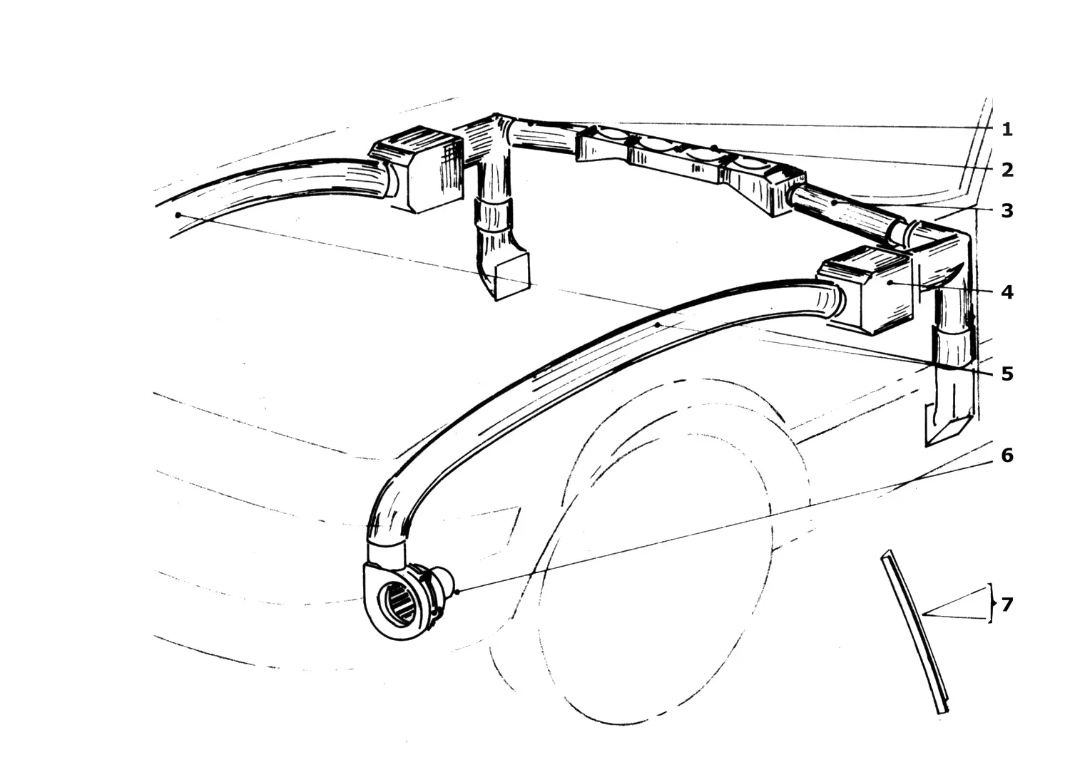 Ferrari 365 GTB4 (Daytona) Heating & Ventilation exploded diagram