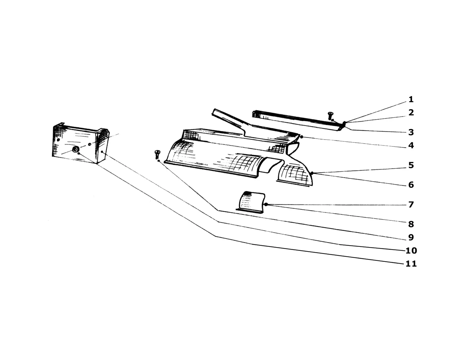 Ferrari 365 GTB4 (Daytona) System Electrics exploded diagram