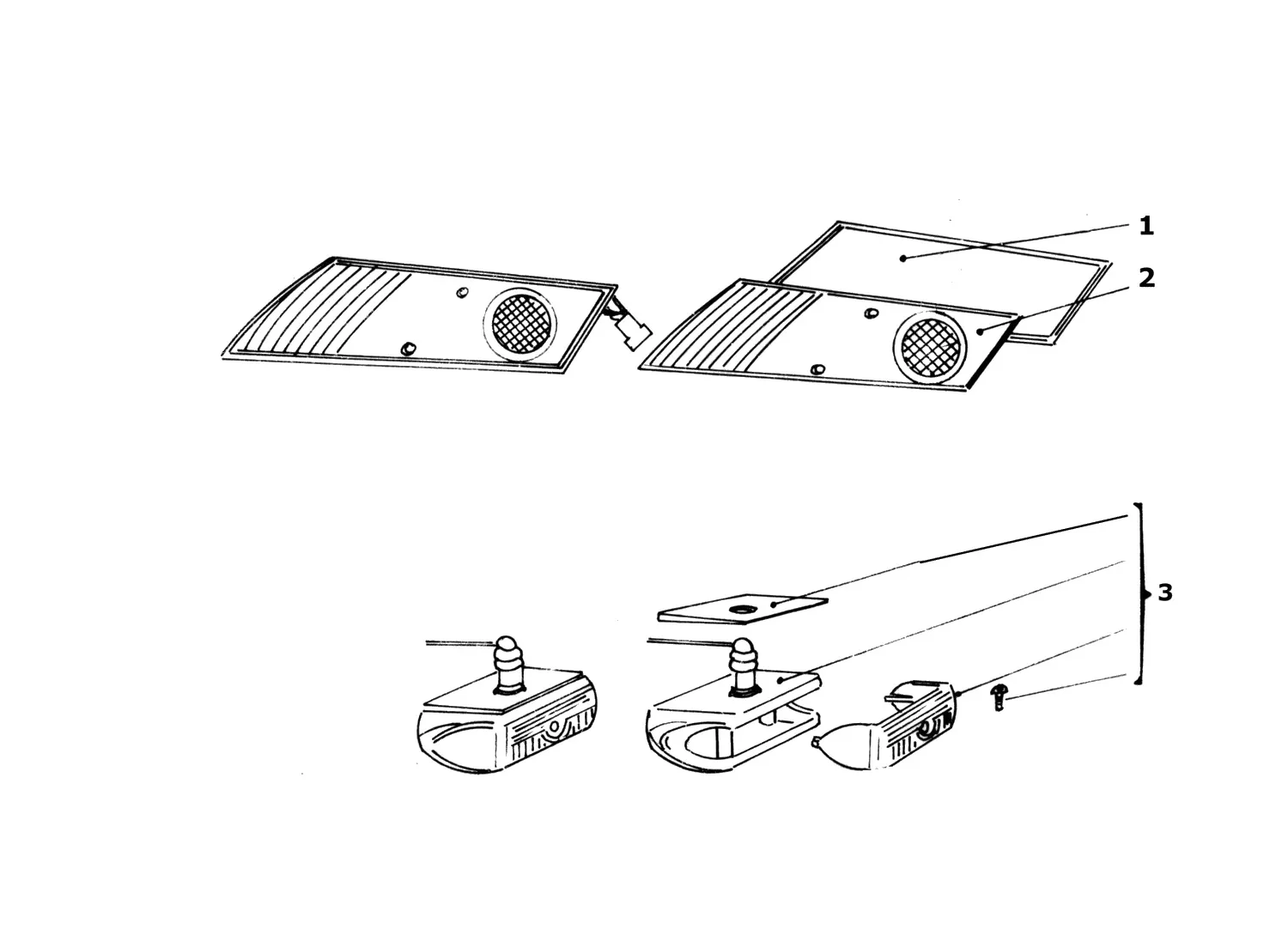 Ferrari 365 GTB4 (Daytona) Front Lights Components exploded diagram