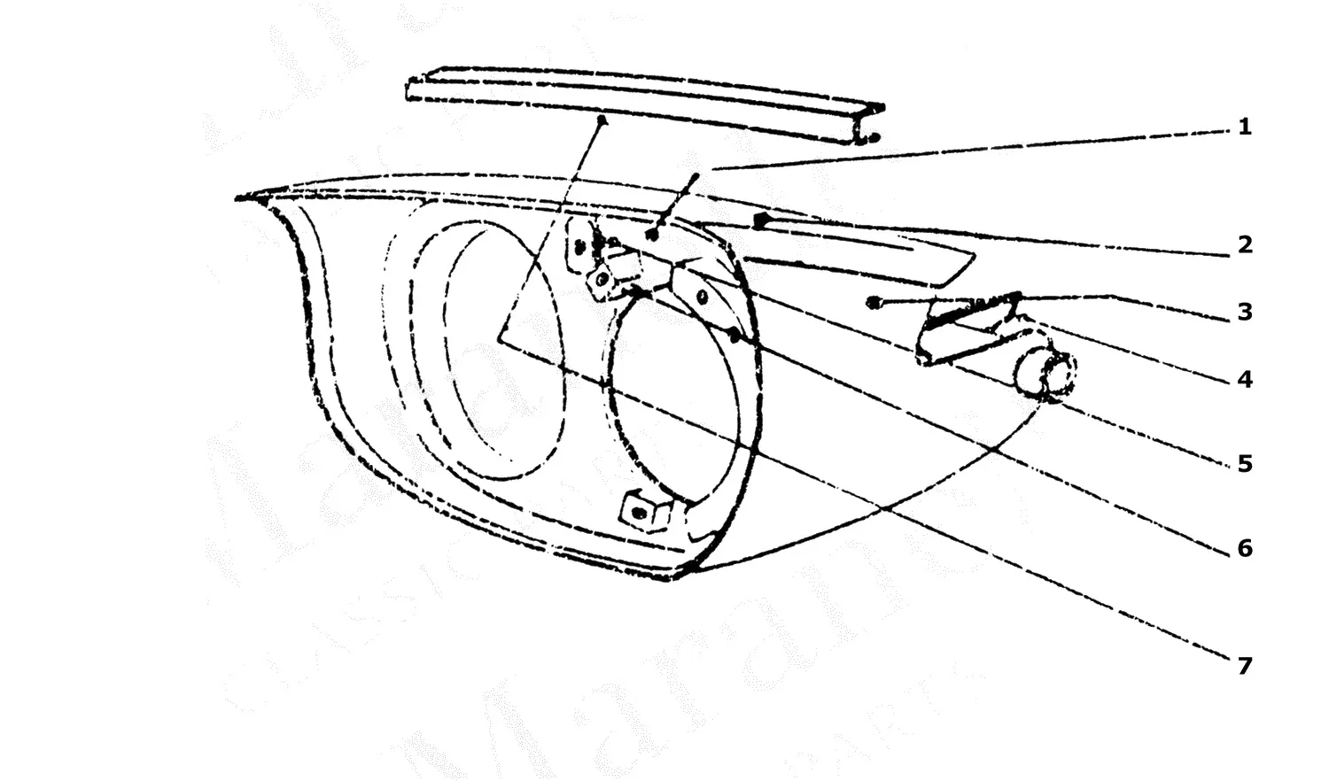 Ferrari 365 GTB4 (Daytona) Front Lamp Pods exploded diagram
