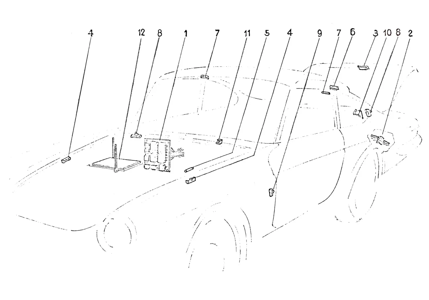 Ferrari 365 GTC System Electrics 330GTC exploded diagram
