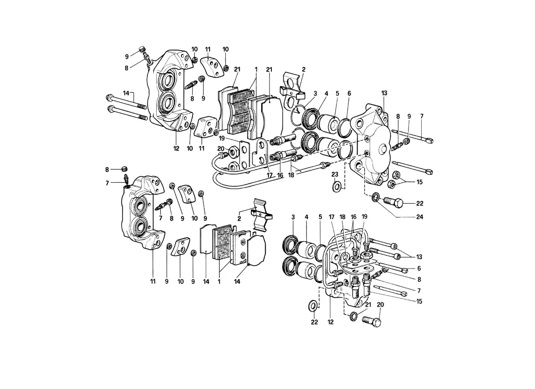 Calipers For Front And Rear Brakes