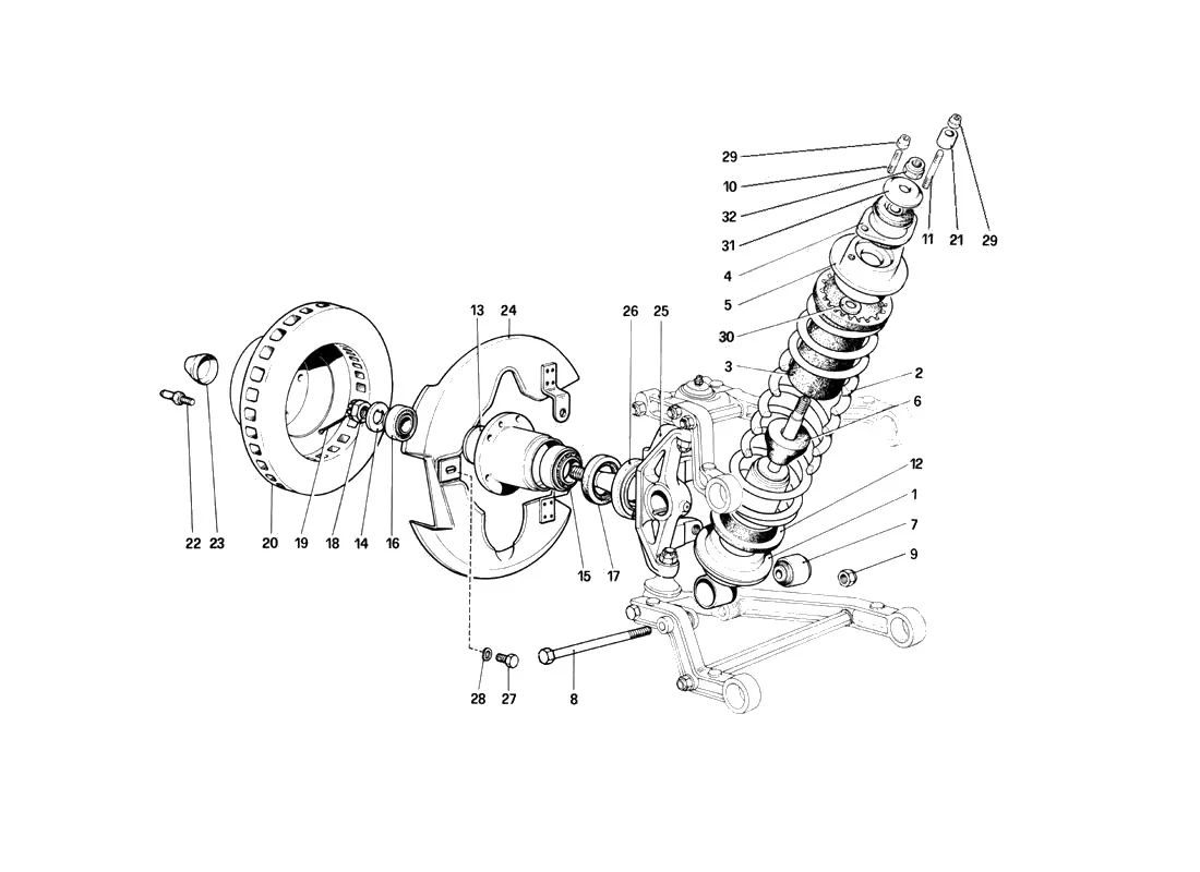 Front Suspension - Shock Absorber And Brake Disc