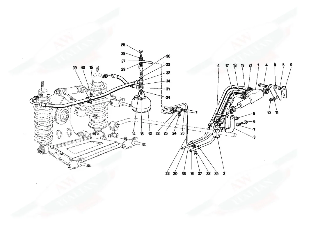 Rear Suspension - Self - Levelling Valve And Oil Lines