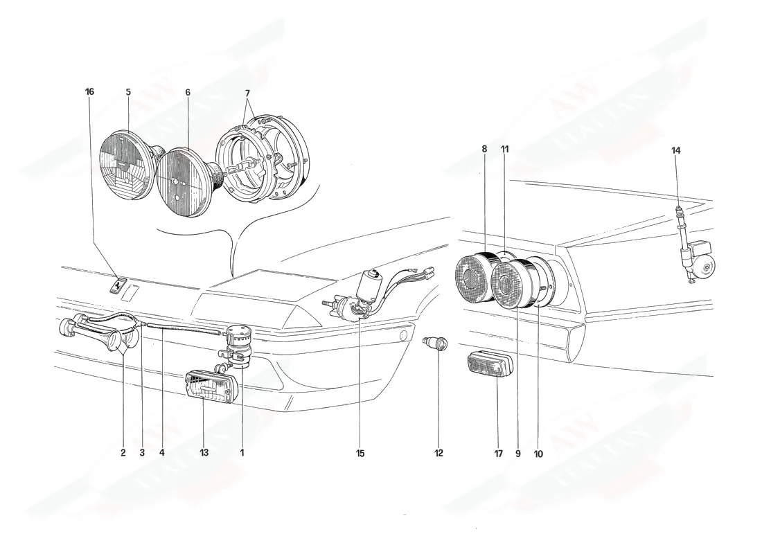 Front And Rear Lights - Horns And Aerial