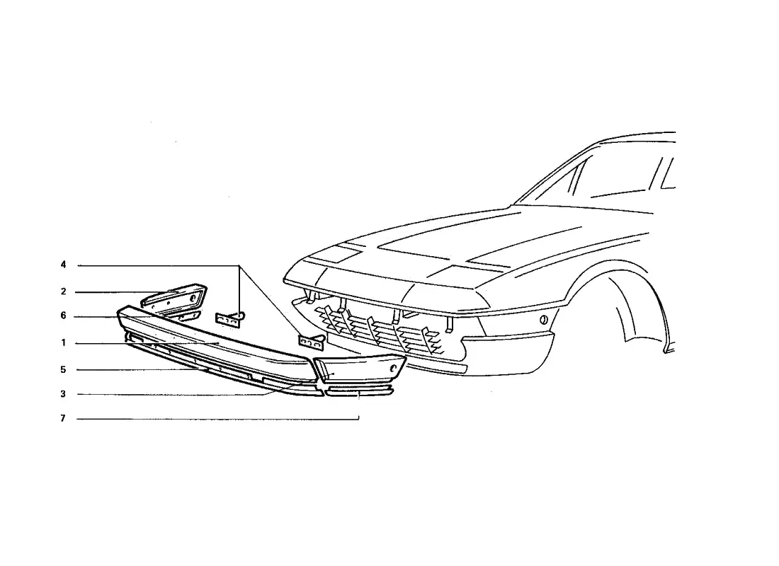 Ferrari 412 Front Bumper exploded diagram