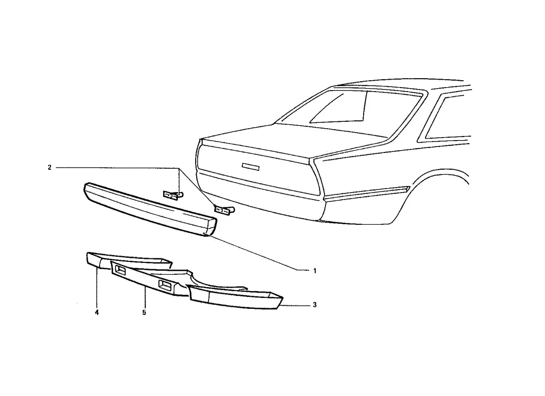 Ferrari 412 Rear Bumper exploded diagram