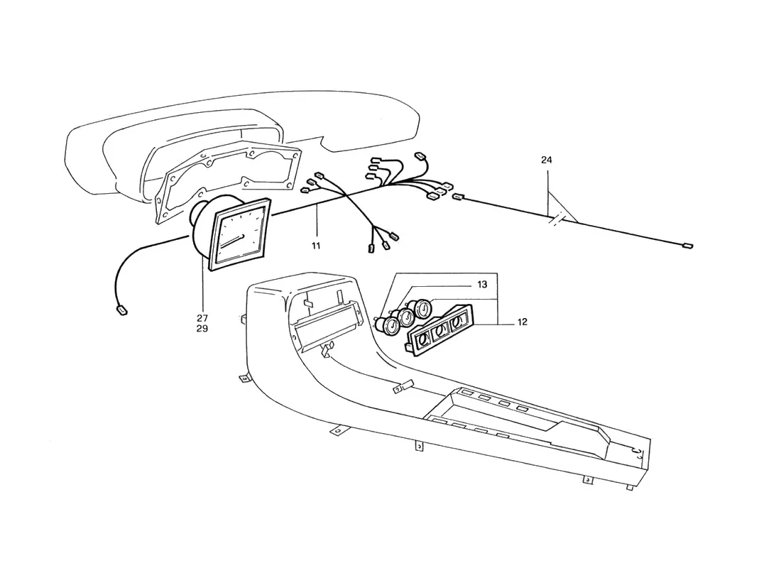 Ferrari 412 Center Console (Swiss Version) exploded diagram