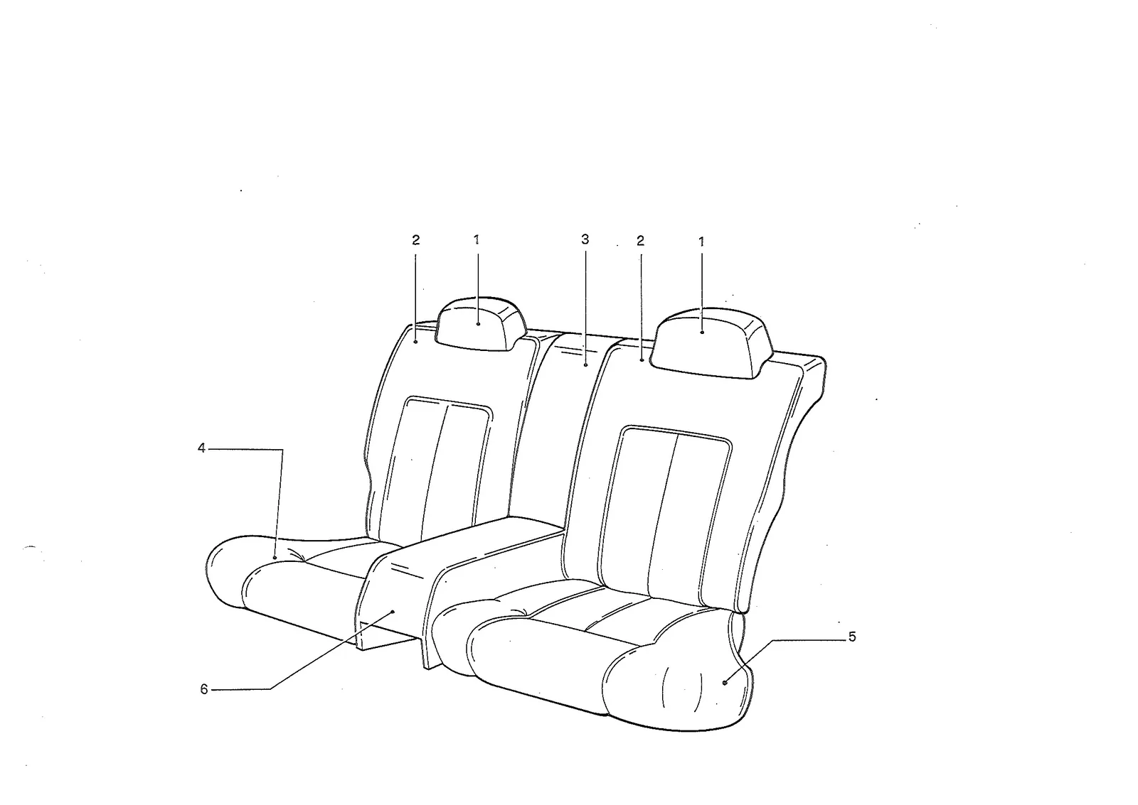 Ferrari 412 Rear Seats exploded diagram