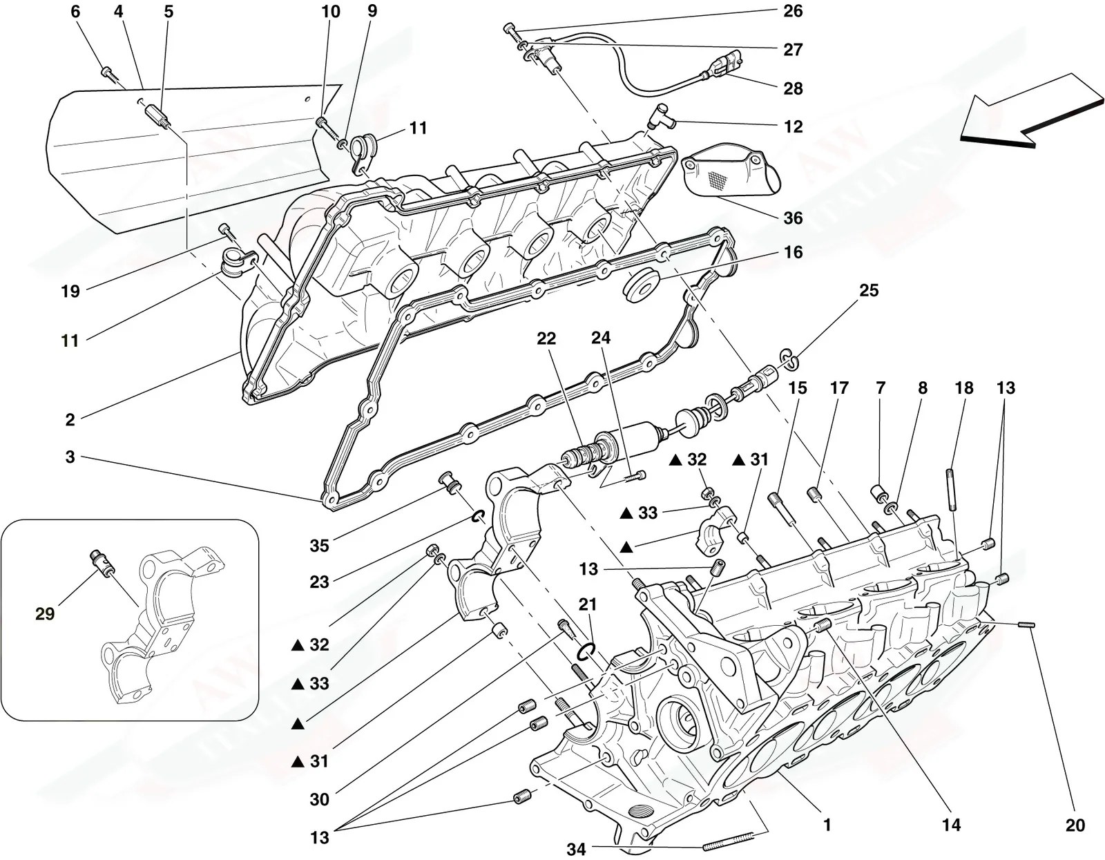 Right Hand Cylinder Head